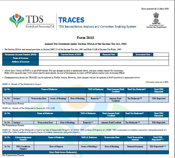  TRACES TDS Form 26AS Max Life Insurance